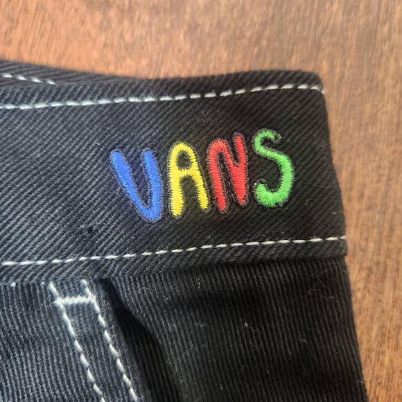 VANS Black Y2K Skirt with Contrast Stitching Patches Front Zipper, Small - Picture 3 of 7